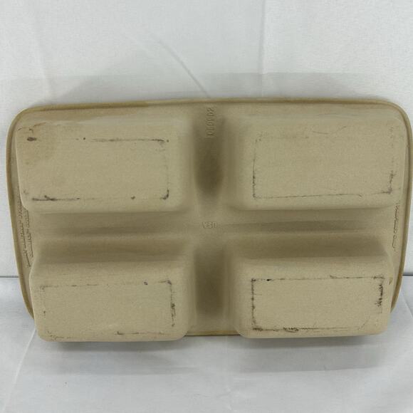 Pampered Chef Mini 4 Loaf Stoneware Bread Pan 15"x 9" FHC Classics VGUC - Picture 6 of 12